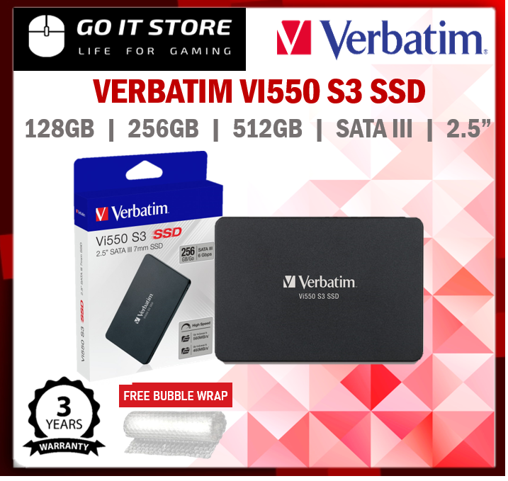 Verbatim Vi550 S3 128GB / 256GB / 512GB / 1TB SATA III 2.5” Internal ...