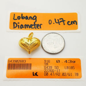 YON HING Loket Love Kosong (5D) Emas 916