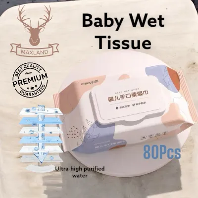 80 PCS Baby Mouth and Hand Care Wipes Non Alcohol Free Baby Wipes No Harsh Chemicals Free Wet Tissue 婴儿湿巾