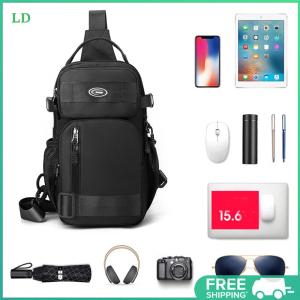 COD [Free Shipping] Men Lightweight Shoulder Bag Multi Pocket Soft Sling Bag Adjustable Strap Multifunction Waist Bag Camping Hiking Running Bag