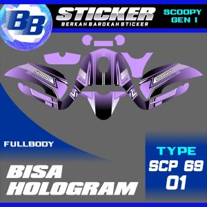 Decal Scoopy BISA HOLOGRAM Full Body Full Blok Dekal Sticker Scoopy FI 2013 2014 2015 2016 Scp 69