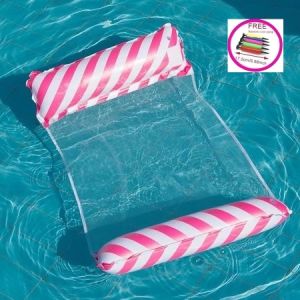Floating Water Hammock Float Lounger Water Inflatable Floating Bed Pool Party Toy Water Chair Pump
