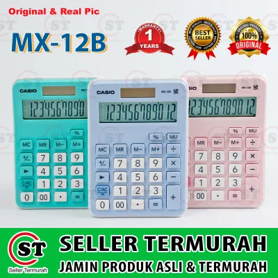 CASIO 12 DIGIT KALKULATOR CALCULATOR ALAT HITUNG MESIN HITUNG FANCY KANTOR OFFICE FANCY DELIGHT CALCULATOR CASIO SERIES MX 12 B MX12 B MX 12 WE 12 LB GN PK GARANSI RESMI ASABA 1 TAHUN
