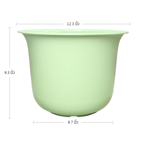 กระถาง กระถางต้นไม้ มินิมอล ถ้วยจีน+จาน ขนาด 12 นิ้ว สีขาว เทา อิฐ เขียว Bundle 5 ใบ ชิ้น อัน