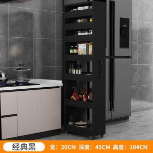LZ-Customized Sliding Small Bookshelf With Wheels Narrow Cabinet Invisible Bookcase Storage Gap Drawer Kitchen Large Capacity Side(supplementary order needed)