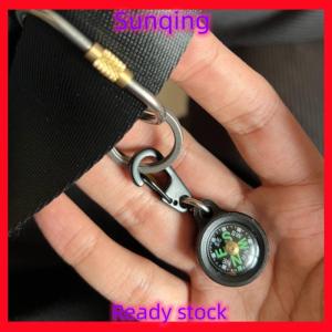 SQ Stationery [Flash Sale] Mini Aluminum Alloy Compass Keychain Pendant Outdoor Hiking Camping Mini Portable Compass Bag Charm