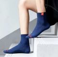 Goodluck 5 pairs in a bag Men's pure cotton socks Simple style letter medium tube jacquard casual socks Unisex 36-43. 