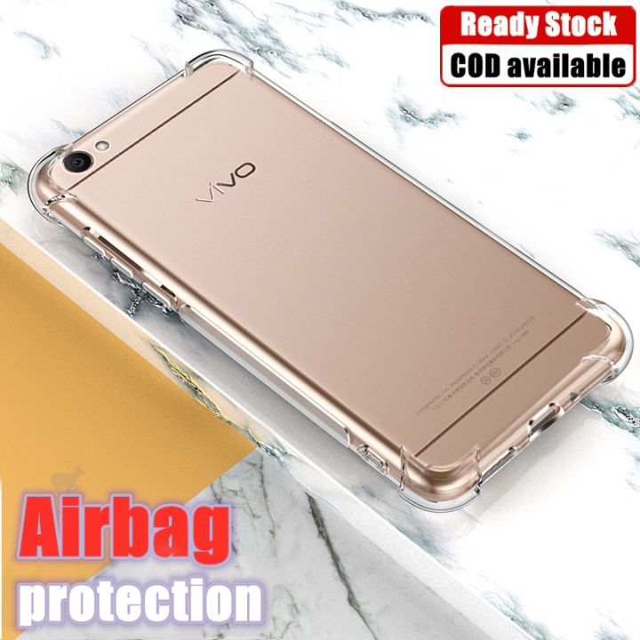 【Crystal Clear】For Vivo Y55 Y55S Y55L 1610 1603 Soft Rubber Gel Jelly Case  Transparent Military Grade Full Protective Anti-Scratch Resistant Back