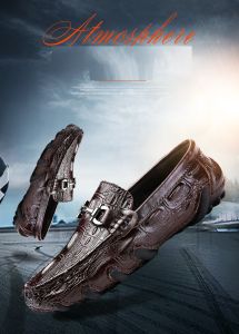 100% KULIT Sepatu Pantofel Pria Sepatu Motif Kulit Buaya Pentofel Slop Pria Casual Sepatu Slip On Formal Kerja Kantor 107