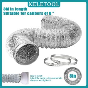 Vent Hose Industrial Exhaust Fan Pipe Flex Air Duct Aluminum Foil Telescopic Flexible for used household