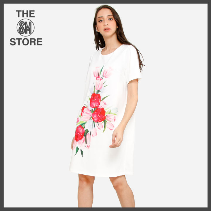 SM Woman Prima Ladies' Tulip Shift Dress in White | Lazada PH SM Woman Prima Ladies' Tulip Shift Dress in White | Lazada PH