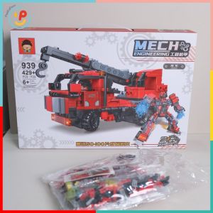 Đồ chơi lắp ráp robot biến hình xe cứu hỏa 429 chi tiết 939 PeeKaPaw Toys