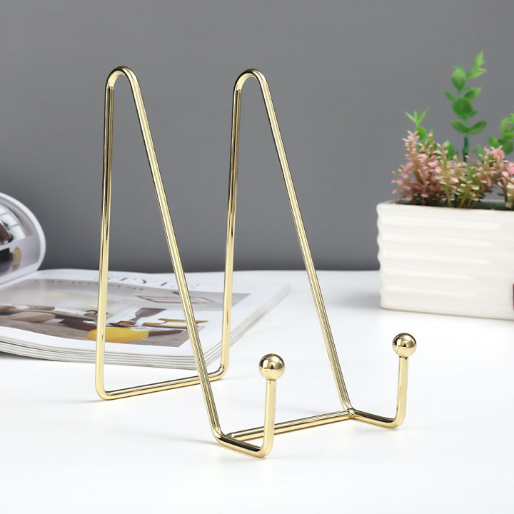 Rose Gold Picture Frame Stand Book Shelf Storage Rack Book Display