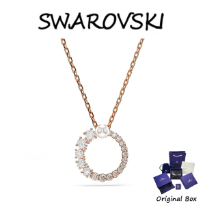♈Swarovski♈ 5692265 สร้อยคอจี้เพชรสีขาวทรงกลมคริสตัลไข่มุก Matrix สีโรสโกลด์ (แจกกล่องของขวัญบรรจุภัณฑ์ของแท้)