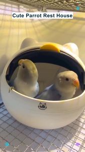 Space Cabin Bird Nest Parrot Breeding Box Hut for Lovebird Budgie Cockatiel Parakeet Finch Cage