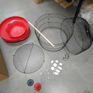 47cm Round Bird Cage with Hanging Hook – Durable Metal Wire Cage for Small Birds