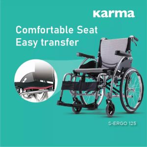 Karma 18" Seat S-Ergo125_Q24 Aluminum Lightweight Wheelchair Wheel chair Kerusi Roda Light weight Ringan Foldable Portable 超轻 轮椅