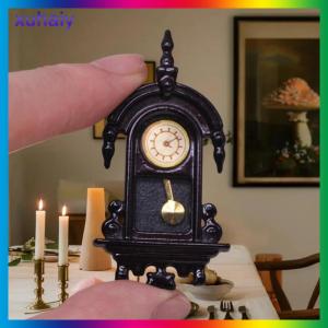 xuhaiy 1 12 Dollhouse cổ điển Mô phỏng đồng hồ treo tường Mô hình búp bê nhà đồng hồ phòng khách trang trí đồ chơi búp bê nhà Micro cảnh phụ kiện