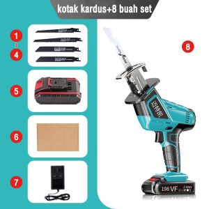 REAIM Reciprocating Chainsaw Gergaji Saw Cordless / Mini Chainsaw 198V / Cordless Reciprocating Saw
