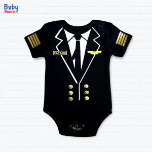 Captain Pilot Baby Onesie with Name 0-12 months Career Frogsuit Monthly Outfit Baby Onesies PH