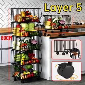 GIFT Kitchen Racks Organizer Shelf Household Multifunctional Mobile Kitchen Shelves Storage Rack With Wheels Floor Carts Multi-Layer Kitchen Storage Baskets Organizing Rack Storage Tools Universal Wheels Multifunctional Usage
