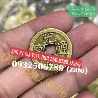 [QUÀ ĐỘC] Đồng Xu Hoa Mai Kim Tiền 5 Cánh Mạ Vàng Giá Sỉ