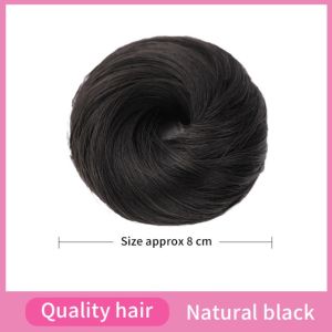 Short Straight Curly Synthetic Hair Chignon Bun With Rubber Cord for Women