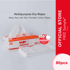 Suzuran Baby Antibacterial Cotton Sheet 80s Bundle (Multipurpose Dry Wipes) 2 Packs