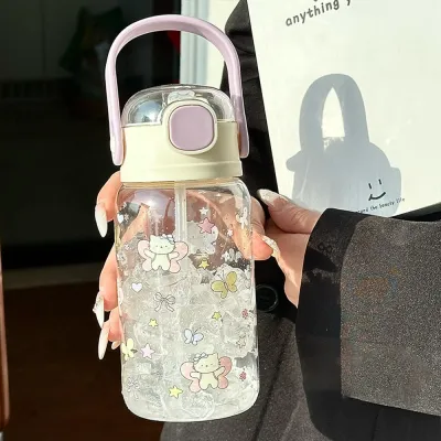 500ml Baby Sippy Cup with Straw Training Cup for Toddler Spill Proof Water Bottle for Kids Food Grade Silicone Water Bottle Kids Straw Cup