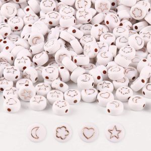 1000pcs Gold Letter Beads for Bracelets 4x7mm Black Alphabet A-Z Beads Friendship Bracelets Jewelry Making Kit for Teen Girl Gifts