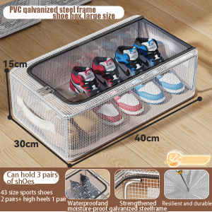 2Pcs BUY 1 TAKE 1 Storage Box Organizer Folding Steel Frame Transparent PVC Waterproof Large Capacity