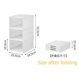 [ READY STOCK ] 3/6 LayerTransparent Foldable Shoe Storage Box Large Capacity Shoe Box Shoe Cabinet Stackable Shoe Rack