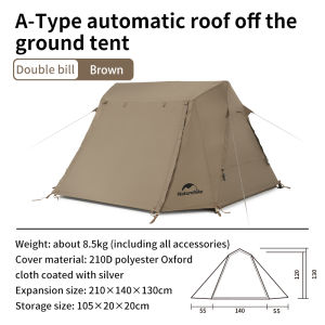 Tenda Glamping 2 Orang Naturehike CNH22ZP001 Tenda Otomatis Campbed Double Layer Kemah Premium Camping Automatic Family Tent