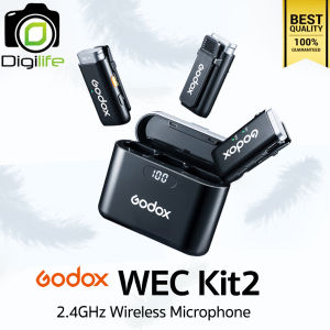 Godox WEC Kit2 2.4GHz Wireless Microphone System for Cameras Smartphones Tablets Laptops - High-Quality Durable Design 3-Year Warranty - Black