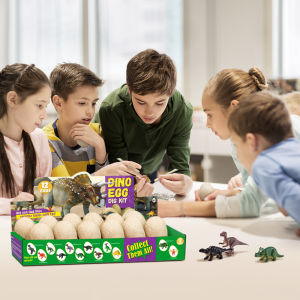 12 Dino Eggs Dig Kit Dinosaur Egg STEM Educational Toy Archaeology Excavation Easter Gift Gems Glow in dark children day gift