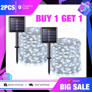 【Buy 1 Take 1】12M Solar LED Lights Outdoor Waterproof Colored String Lights Outdoor Garden Solar Lights LED Strip Lighting Christmas Lights Decorations For Home Copper Wire Light String For Xmas Tree Fairy Lights