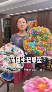 Thickened round fabric cushion Japanese tatami mat Yoga floor cushion/Cotton and linen futon cushion 加厚圆形布垫日式榻榻米垫瑜伽地垫/棉麻蒲团垫  圆形坐垫