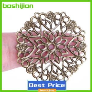 bashijian 50PCS Bronze Filigree Flower Connectors Crafts DIY Jewelry Making Accessories