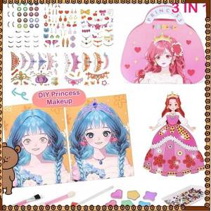 Kids Make Up Toys DIY Princess Cosmetics Toy Diamond Painting Self-Adhesive Sticker Girl Gift Mainan