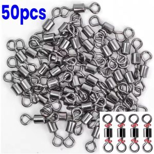 100/200pcs Stainless Steel Fishing Barrel Bearing Rolling Swivel / Solid Ring LB Lures Connector Fishing Accessories / Fishhooks Lure Connector