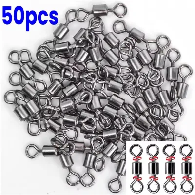 100/200pcs Stainless Steel Fishing Barrel Bearing Rolling Swivel / Solid Ring LB Lures Connector Fishing Accessories / Fishhooks Lure Connector