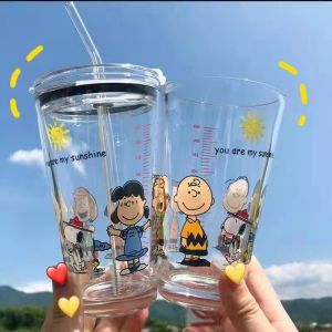 Gelas Minum Anak Susu Jus Air / Mug Tumbler Lucu GRATIS SEDOTAN / Gelas Ukur - 450Ml