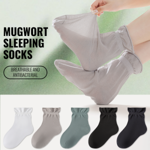 MiiOW Sock Natural Mugwort Cooling Sleep Socks Soft Cotton Pregnant Sock Night Wear Plus Size Loose Footies Elderly Parents Gift