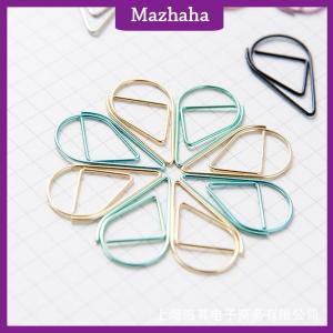 Mazhaha 50 Pieces Metal Drop Shape Paper Clips Kawaii Cute Bookmark Clip Stationery