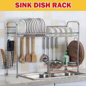 Sink Dish Drying Rack Stainless Steel Chrome Kitchen Dish Rack / Rainbow Culture