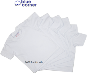 RATA T-shirt R-Neck White Kids/Teens Blue Corner