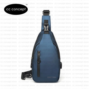 CC CONCEPT New Waterproof USB Men Chest Bag Crossbody Bag Sling Bag Shoulder Bag Man Beg Silang Lelaki Kalis Air