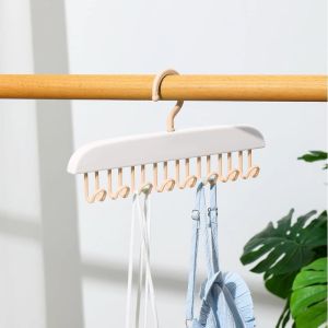 8 Hooks Hanger Clothes Underwear Belts Ties Scarves Hats Hanging Organizer Multifunctional Plastic Hanger