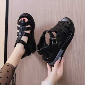 Aurora Store - Wedges KANAYA Sandal Fashion Wanita Sepatu Hak Tebal Motif Cantik