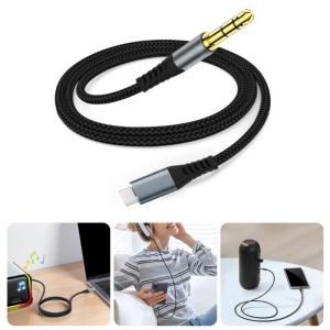 ชนิด C ถึง3.5มม. Kabel Sound ที่มี Built In DACs ชิฟ USB C To 1/8นิ้วสายสำหรับ HIFIs ส่งเสียง